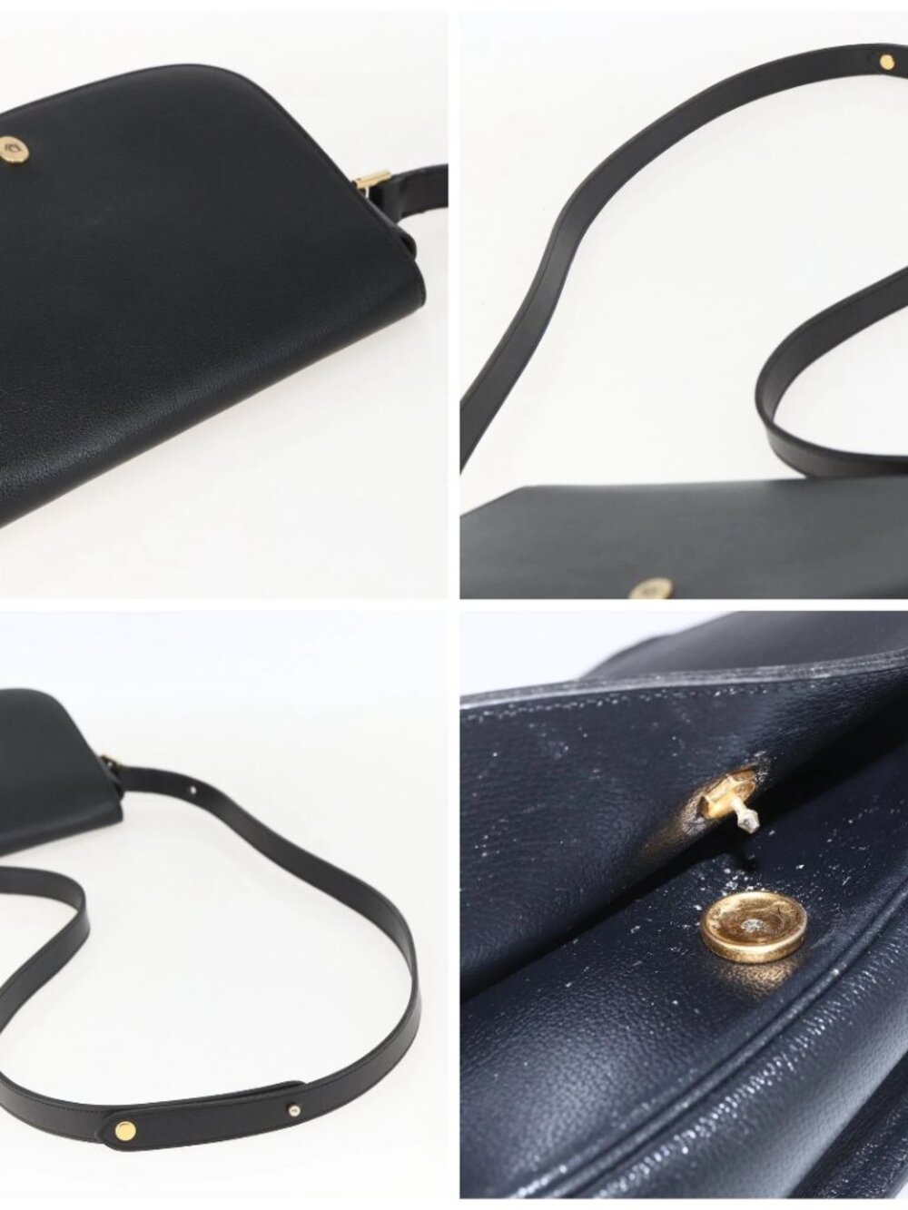 Christian Dior Shoulder Bag Leather Black Gold Auth 159033 - Picture 16 of 16